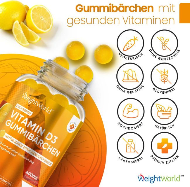 WeightWorld Vitamin D3 4000 IE Gummibärchen – Bild 4