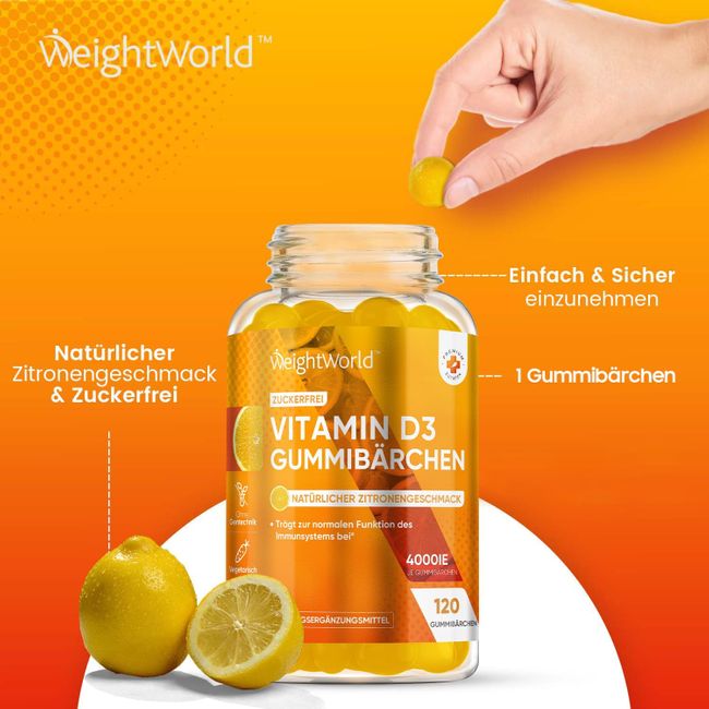 WeightWorld Vitamin D3 4000 IE Gummibärchen – Bild 3