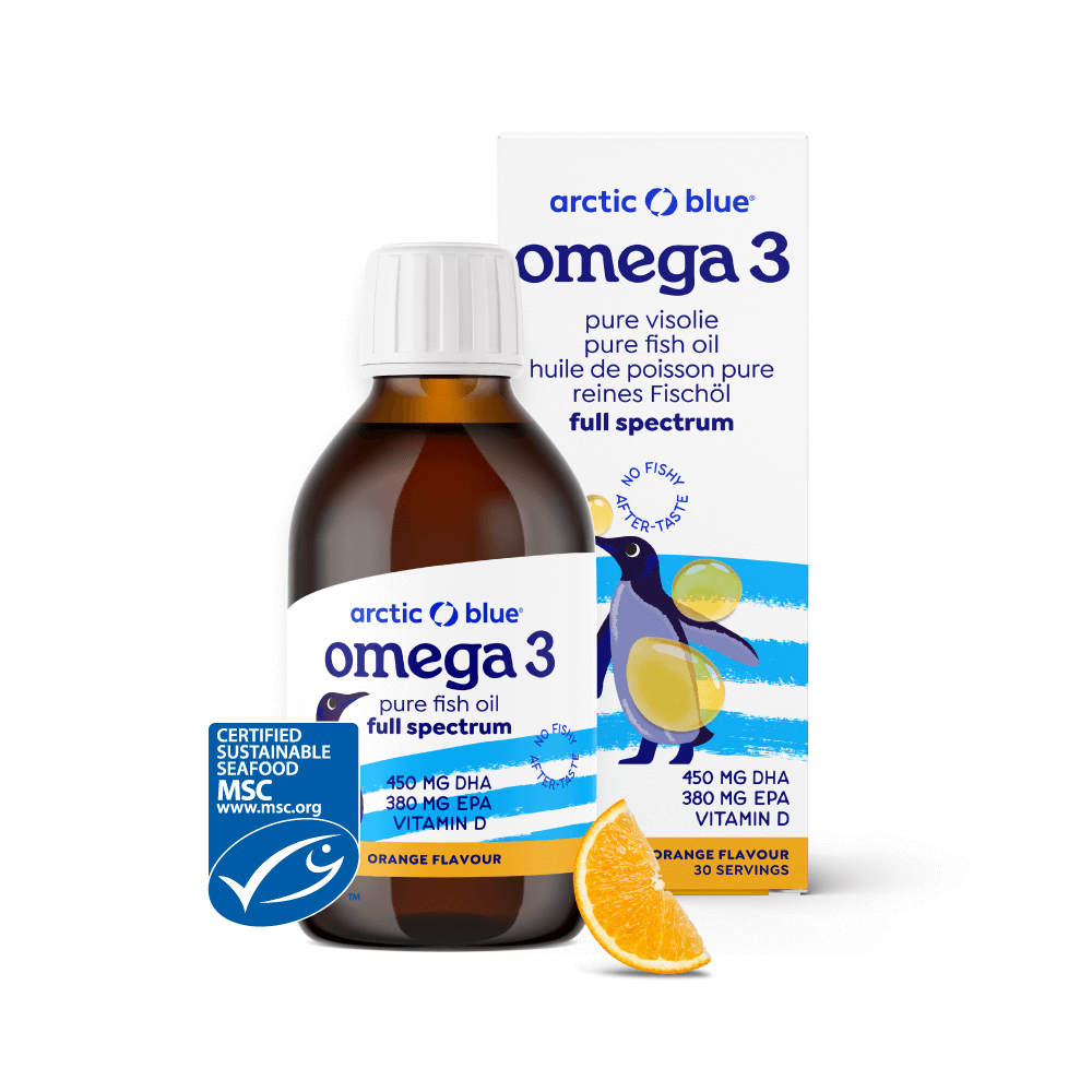 Arctic Blue Omega 3 DHA- und EPA-Fischöl für Kinder mit Vitamin D3 · MSC (150 ml Flasche)