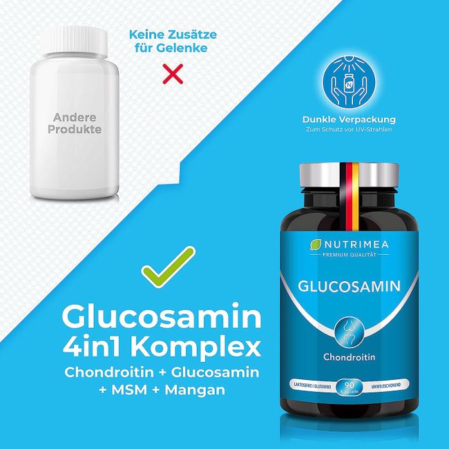 Nutrimea Glucosamin & Chondroitin Hochdosiert + MSM + MANGAN · 90 Kapseln – Bild 6