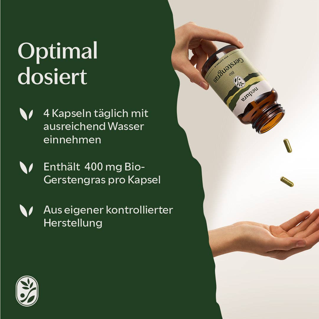 Nedura BIO Gerstengras 200 Kapseln – Bild 3
