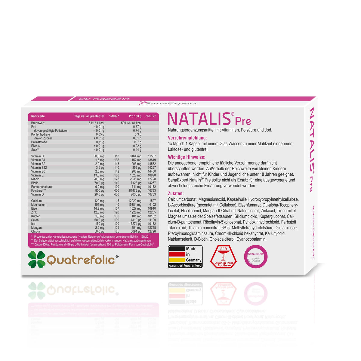 SanaExpert Natalis Pre, Kapseln, 30 Stück – Bild 2
