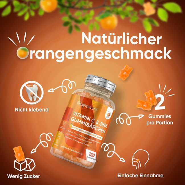 Weightworld Vitamin C & Zink Gummibärchen · 120 Stück – Bild 5