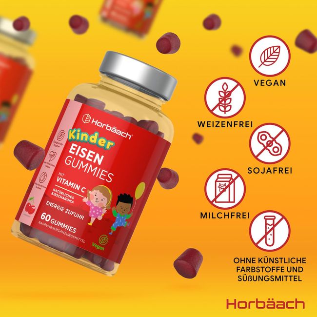 Horbaach Eisen + Vitamin C Gummibärchen für Kinder · 60 Stück – Bild 2