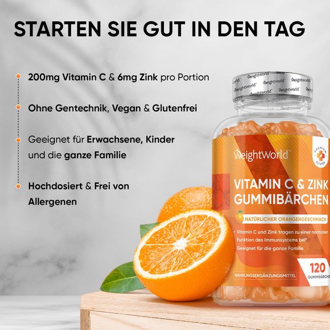 Weightworld Vitamin C & Zink Gummibärchen · 120 Stück – Bild 4