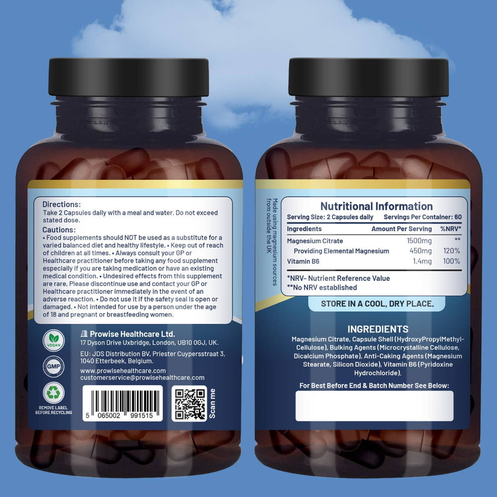 Prowise Healthcare Magnesiumcitrat 1500 mg mit Vitamin B6 · 120 Kapseln – Bild 5