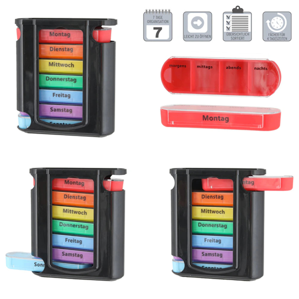 Cepewa Deluxe Tablettenbox für 7 Tage · 4 Fächer pro Tag (morgens, mittags, abends, nachts) – Bild 6