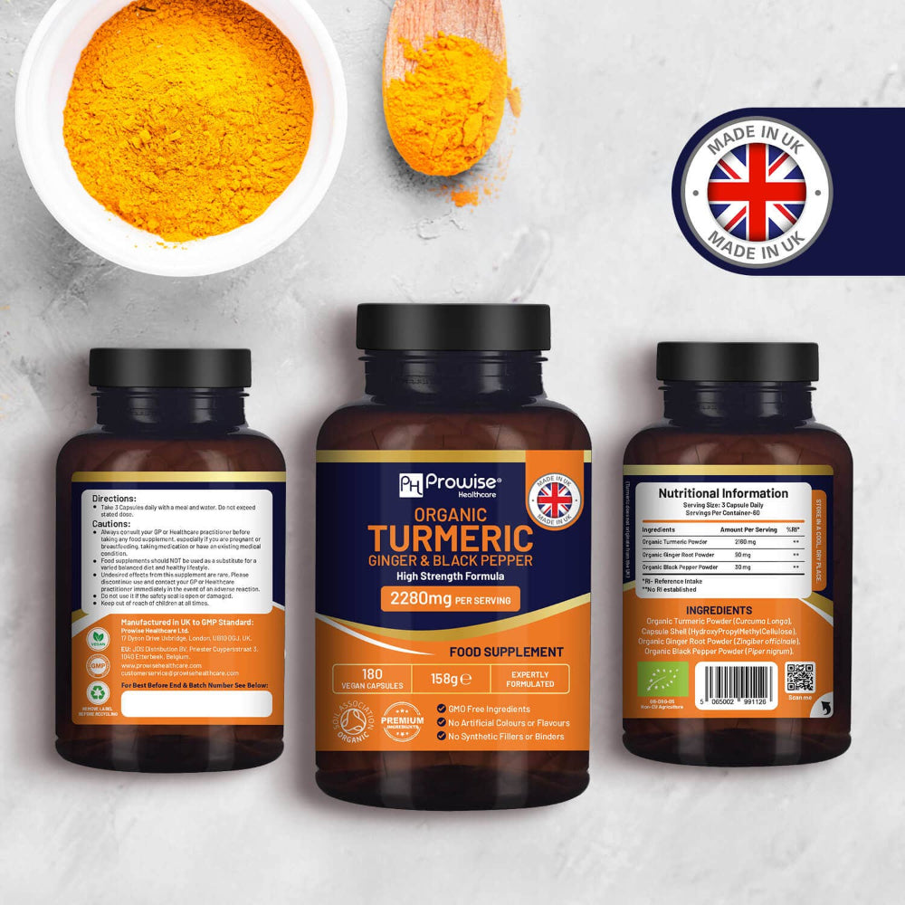 Prowise Healthcare Bio-Kurkuma 2280 mg mit schwarzem Pfeffer und Ingwer · 180 Kapseln – Bild 4