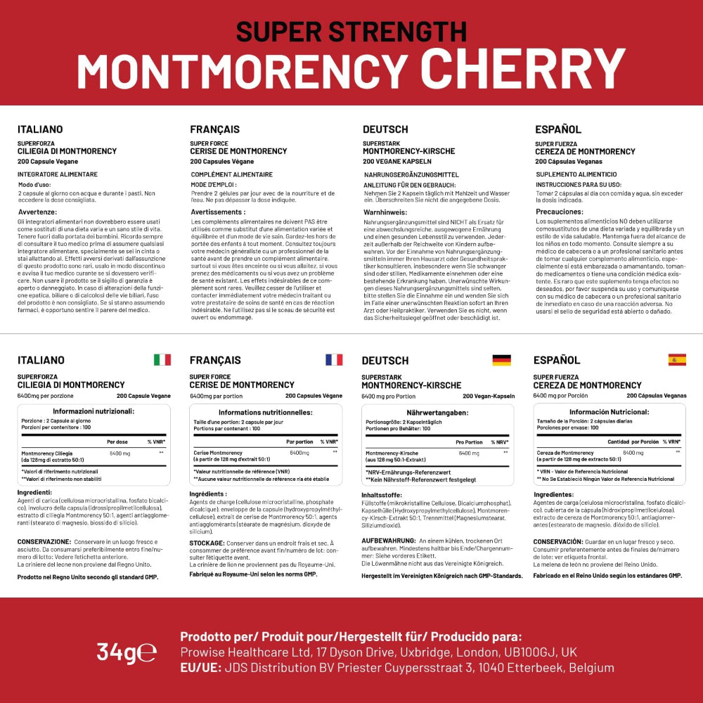 Prowise Healthcare Montmorency Cherry 6400 mg · 200 Kapseln – Bild 6