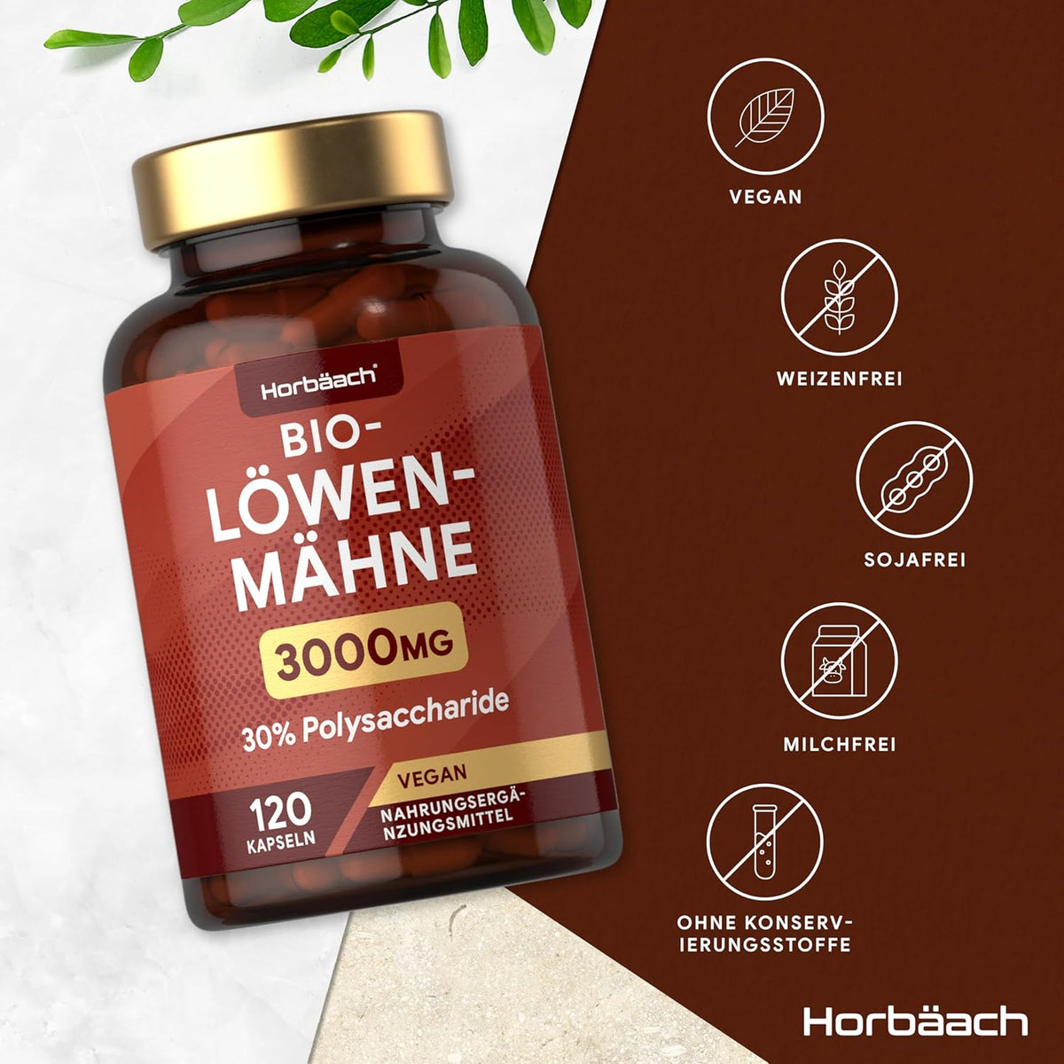 Horbaach Lions Mane 3000mg · 120 Kapseln – Bild 5
