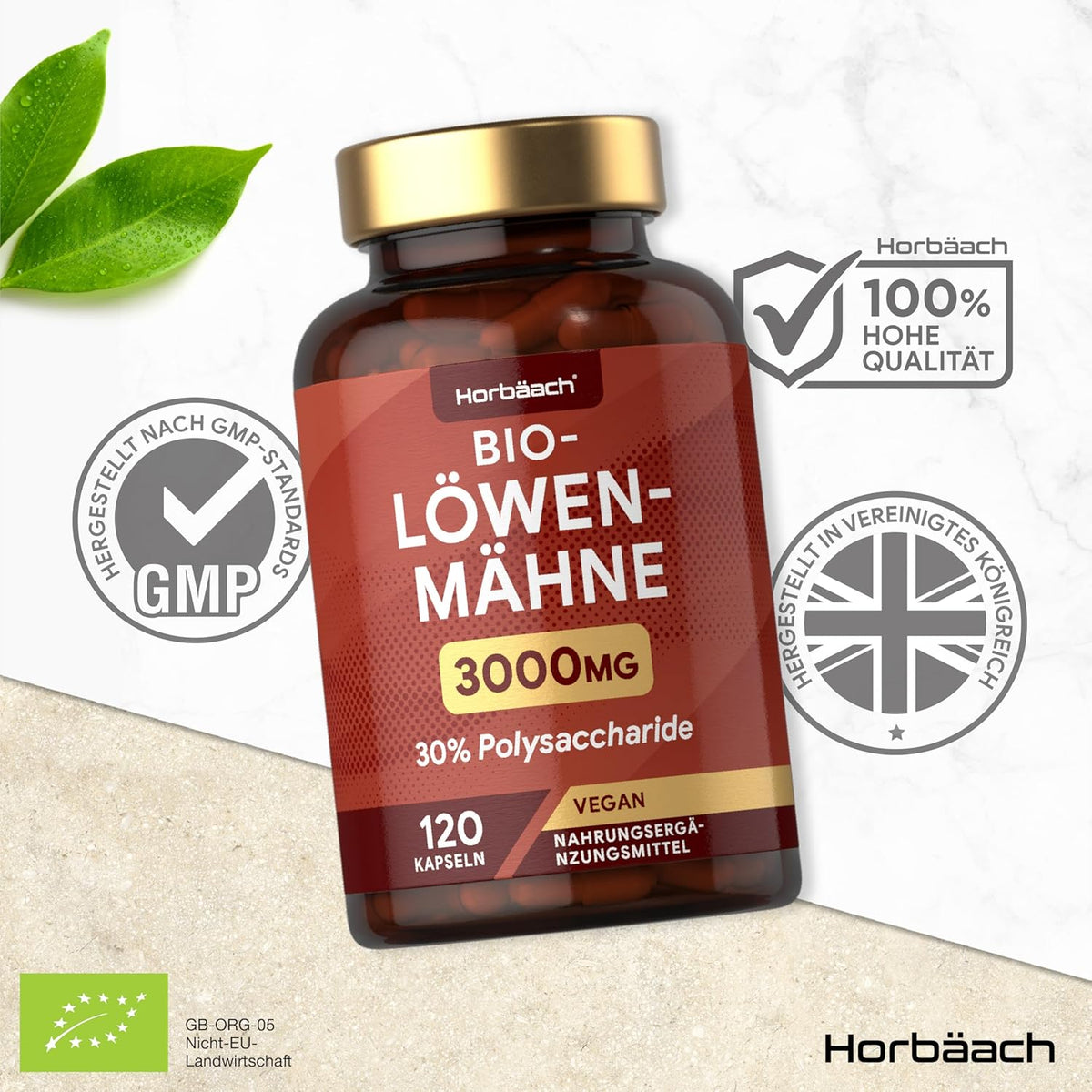 Horbaach Lions Mane 3000mg · 120 Kapseln – Bild 4