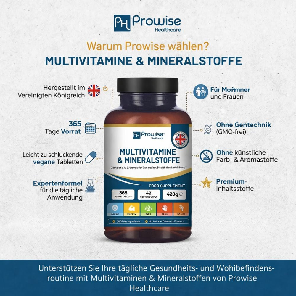 Prowise Healthcare A-Z Multivitamine & Mineralien · 365 Vegane Tabletten – Bild 3