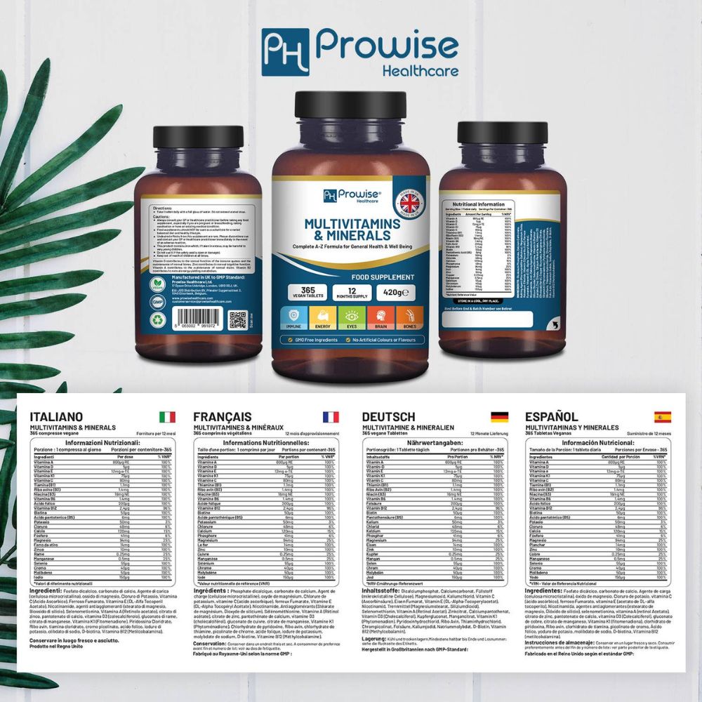 Prowise Healthcare A-Z Multivitamine & Mineralien · 365 Vegane Tabletten – Bild 5