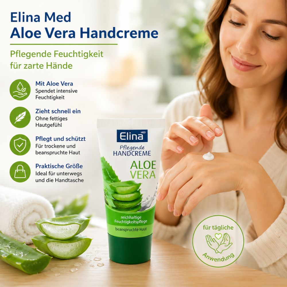 Elina Med Aloe Vera pflegende Handcreme in Tube · 50ml – Bild 2