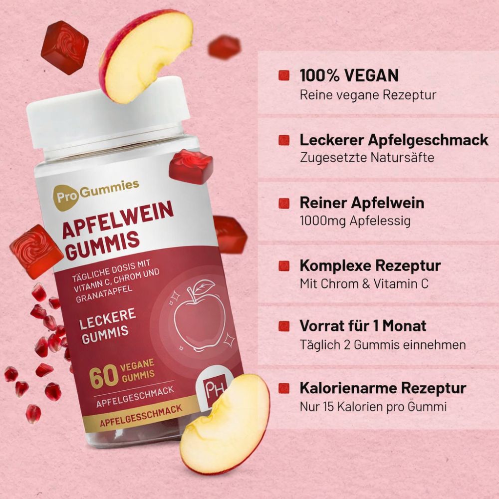 Prowise Healthcare Vegane Apfelessig-Gummibärchen 1000 mg · 60 Gummies – Bild 3