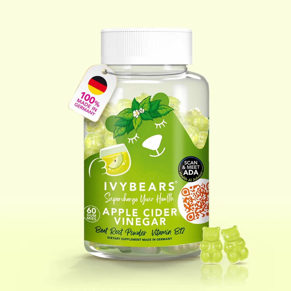 IvyBears Apple Cider Vinegar mit Folsäure & Vitamin B12 · 60 Gummibärchen