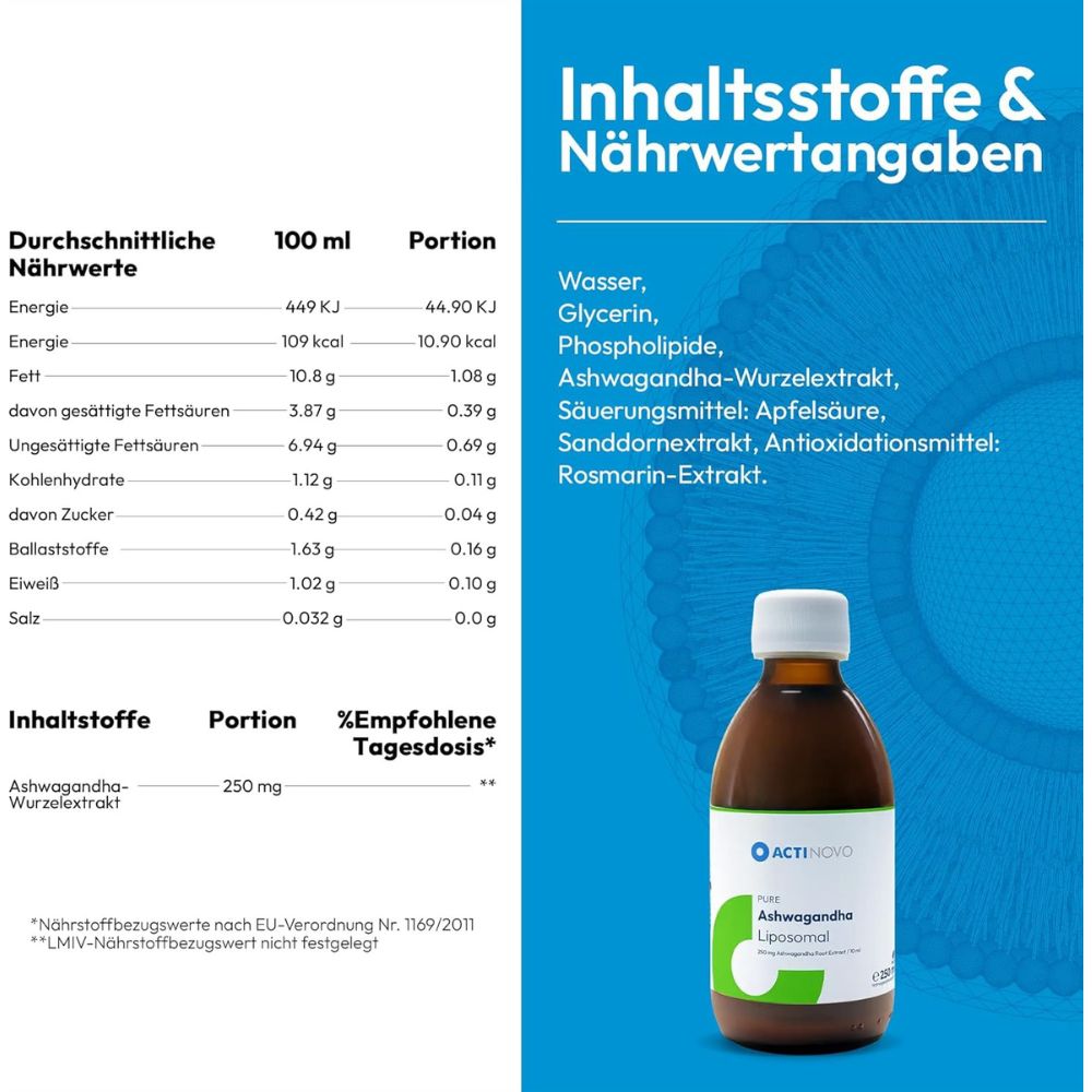 ActiNovo Ashwagandha Liposomal · 250ml – Bild 5
