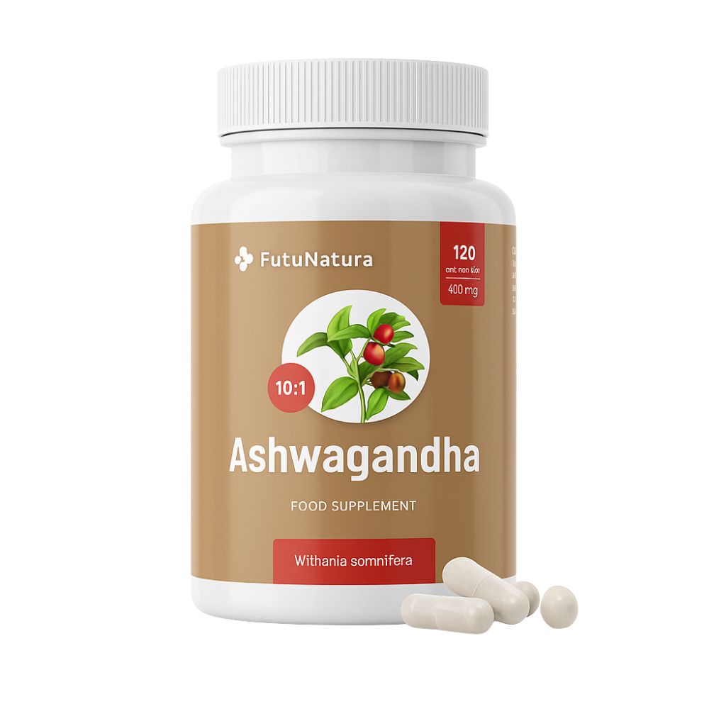 FutuNatura Ashwagandha Extrakt · starker Extrakt 10:1 · Hormone · 120 Kapseln