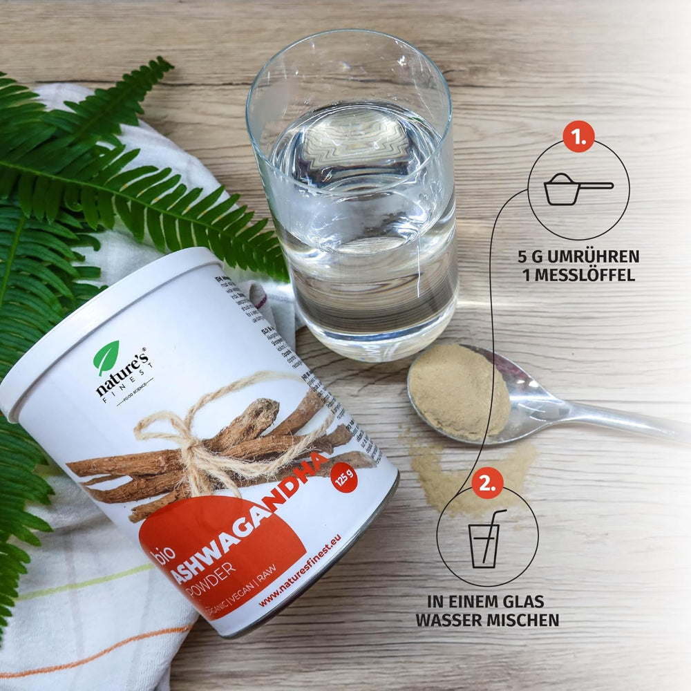 Nature's Finest Ashwagandha-Pulver Bio für Entspannung, Stressschutz & Energie – Bild 3