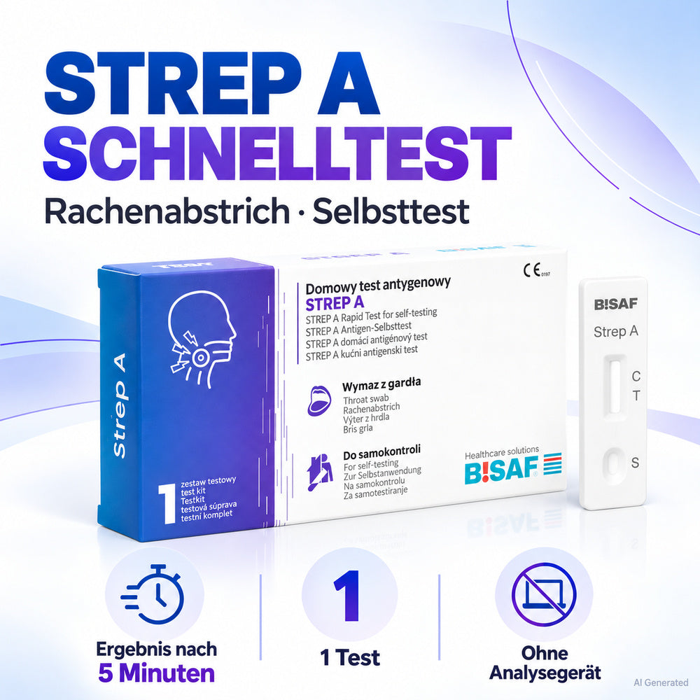 BISAF | Strep A Test – Für Halsentzündung und Scharlach (Einzelverpackung)