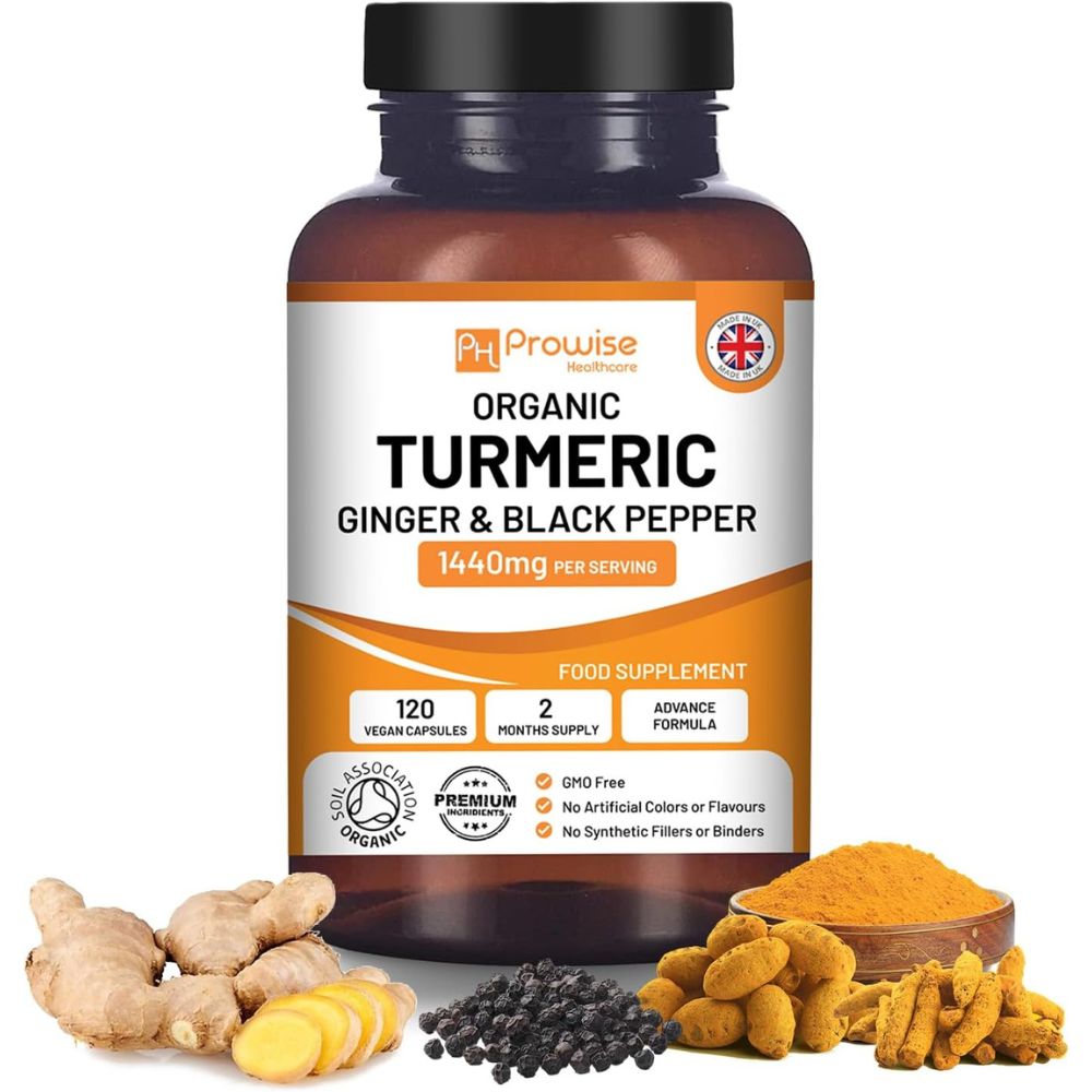 Prowise Healthcare Kurkuma 1440 mg mit Schwarzem Pfeffer und Ingwer · 120 vegane Kapseln
