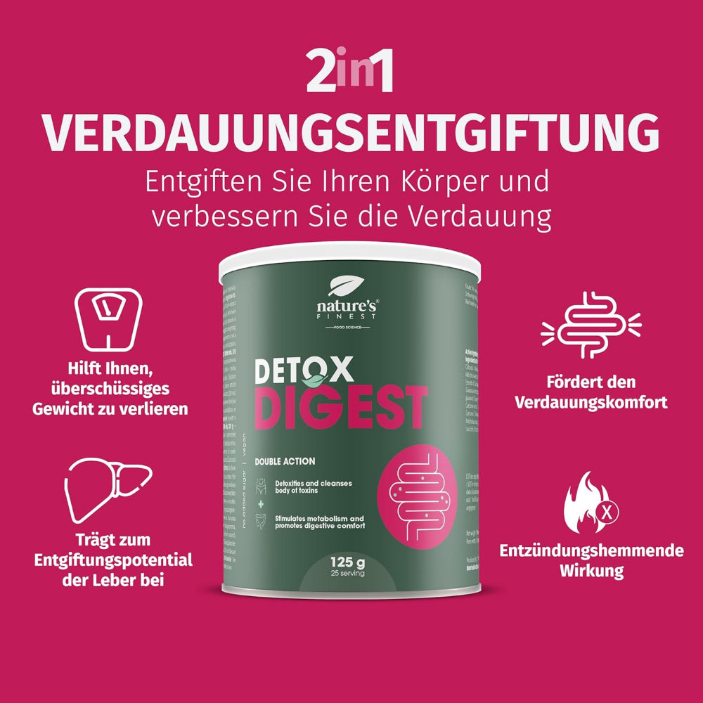 Nature's Finest Detox Digest 2-in-1 Verdauungs-Entgiftungsformel – Bild 2