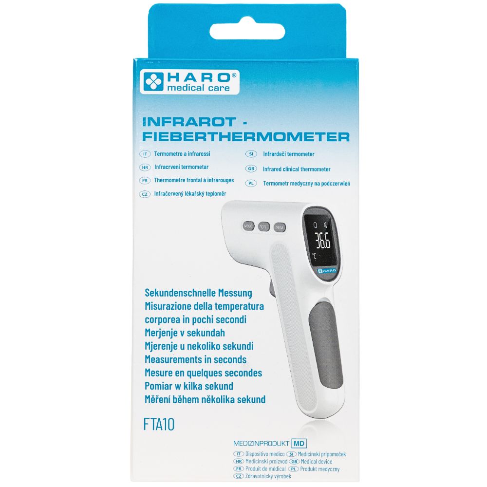 Haro Digitales Infrarot‑Thermometer · Berührungslose Messung + Batterien enthalten