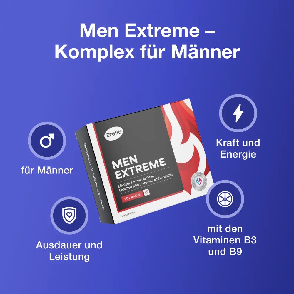 Erefit Men Extreme Komplex für Männer · Alternative zu Viagra und Kamagra · 20 Kapseln – Bild 3