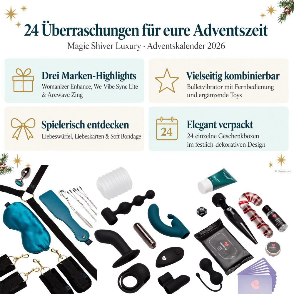 Magic Shiver Erotik-Adventskalender „Luxury“ 2026 – mit Womanizer Enhance, We-Vibe Sync Lite & Arcwave Zing