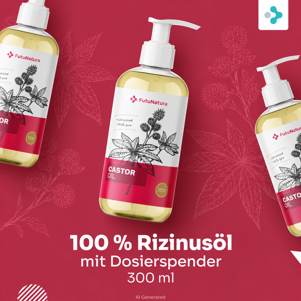 FutuNatura | 100 % Rizinusöl mit Dosierspender - für Haar- und Kopfhautpflege - 300 ml