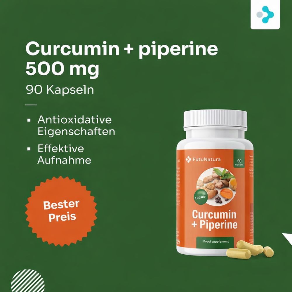 FutuNatura Curcumin + Piperin 500 mg · Antioxidans · 90 Kapseln – Bild 4