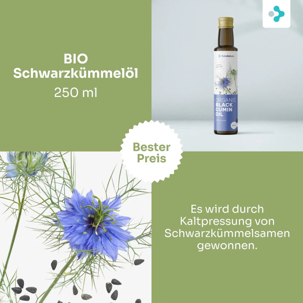 FutuNatura BIO Schwarzkümmelöl für Allergien und Atemwege · 250ml – Bild 3