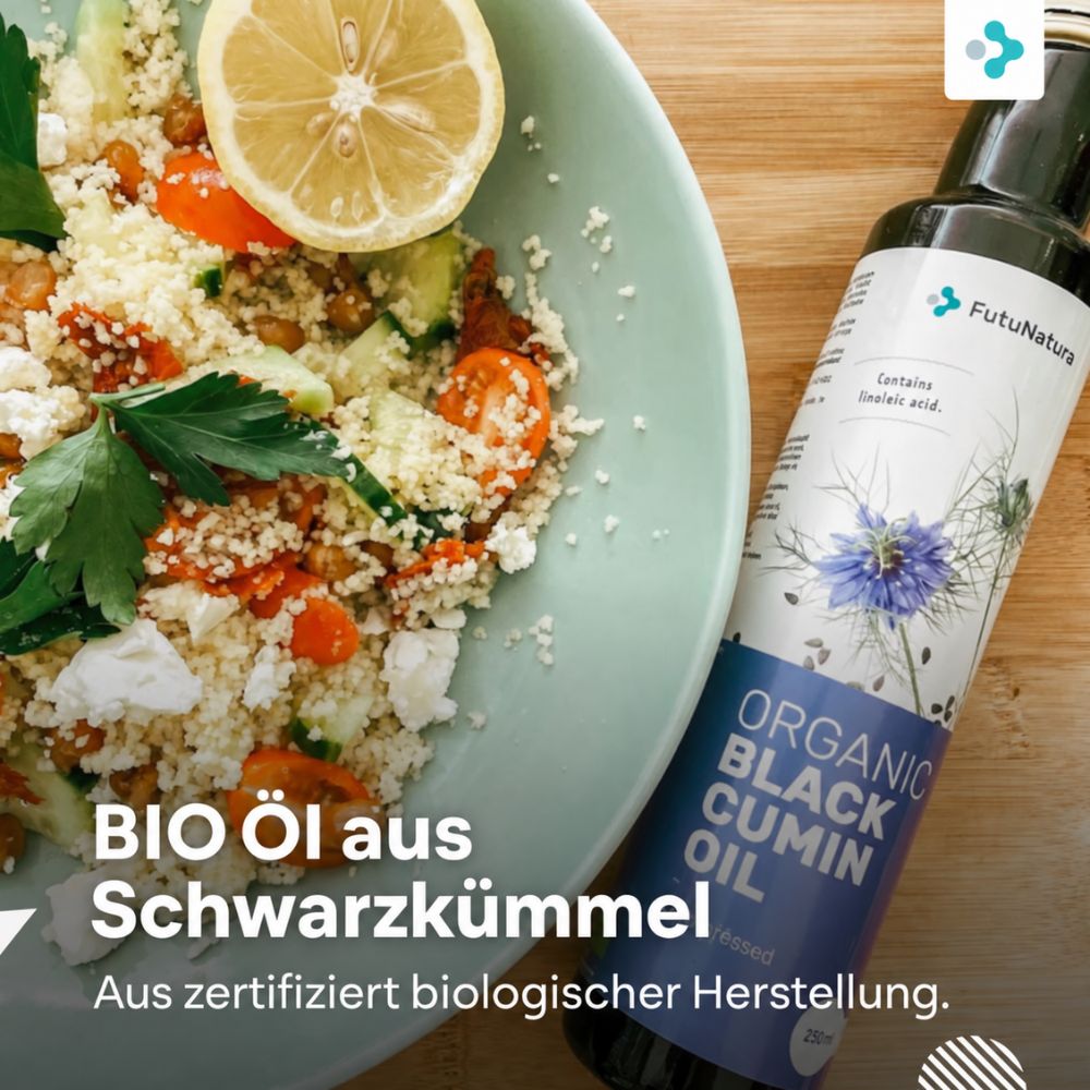 FutuNatura | BIO Schwarzkümmelöl für Allergien und Atemwege - 250ml