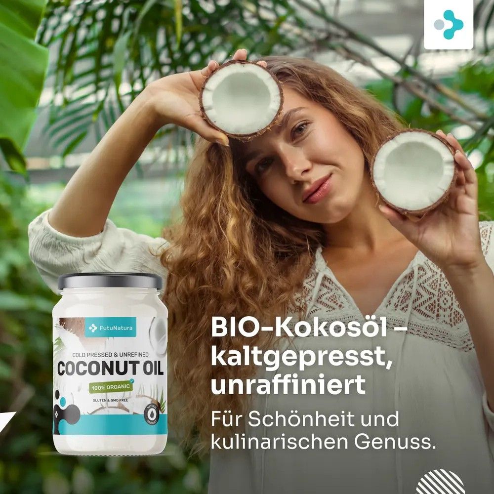 FutuNatura BIO Kokosöl · kaltgepresst & unraffiniert · 1000ml – Bild 4