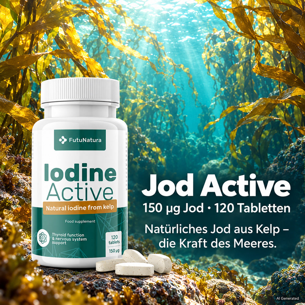 FutuNatura | Jod Active - Schilddrüse und Nervensystem - 120 Tabletten – Bild 2
