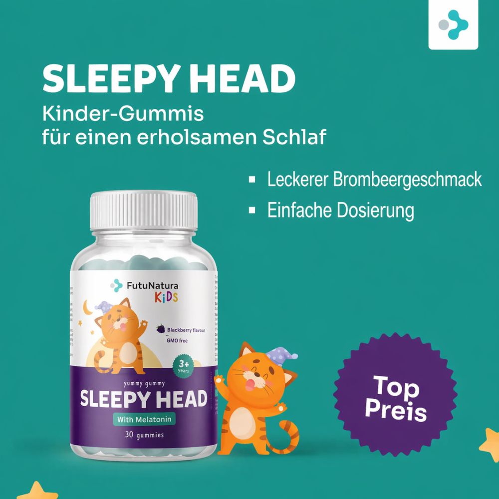 FutuNatura Sleepy head · Melatonin für besseren Schlaf · 30 Gummibonbons – Bild 5