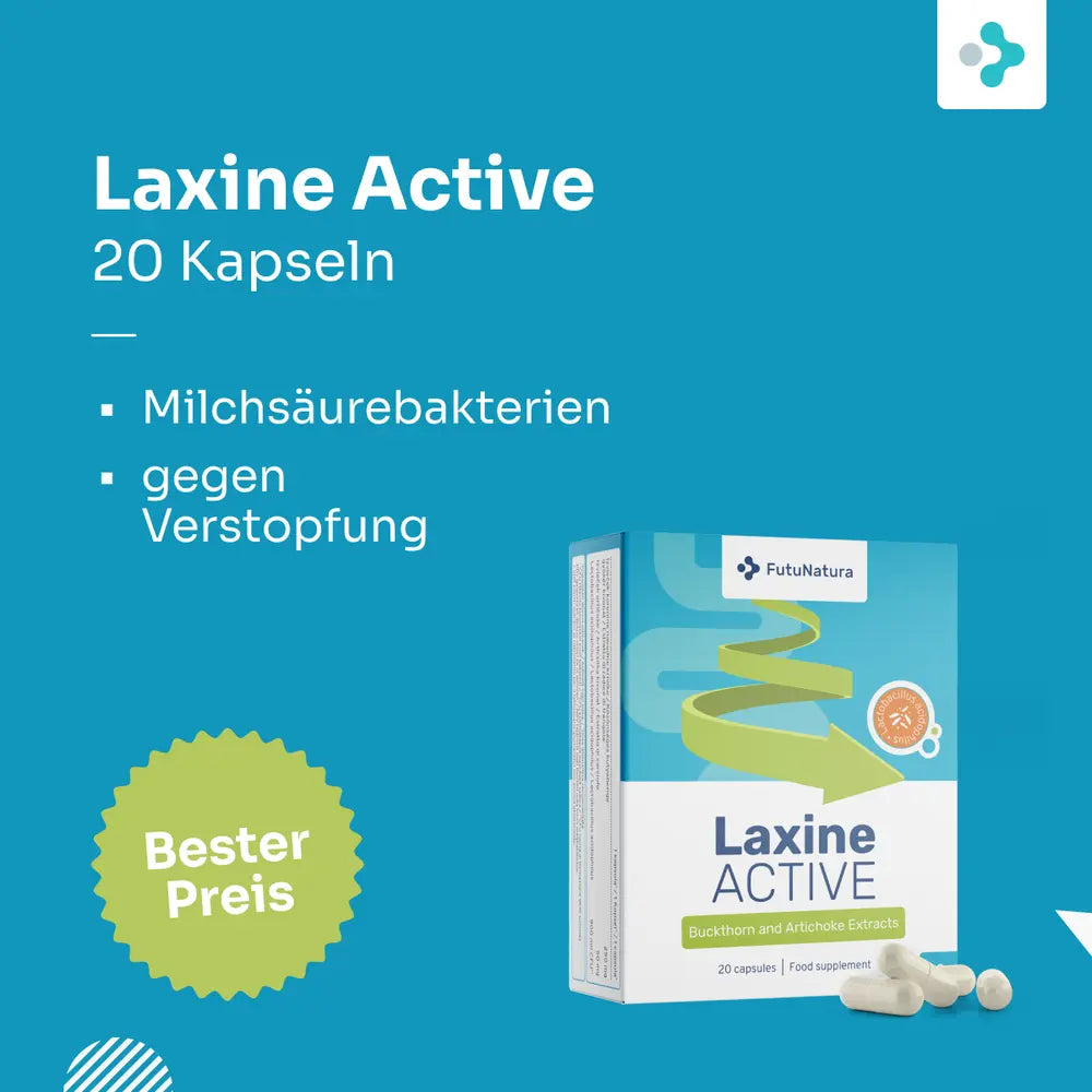 FutuNatura | Laxine Active – Faulbaum, Artischocke & Lactobacillus acidophilus - 20 Kapseln