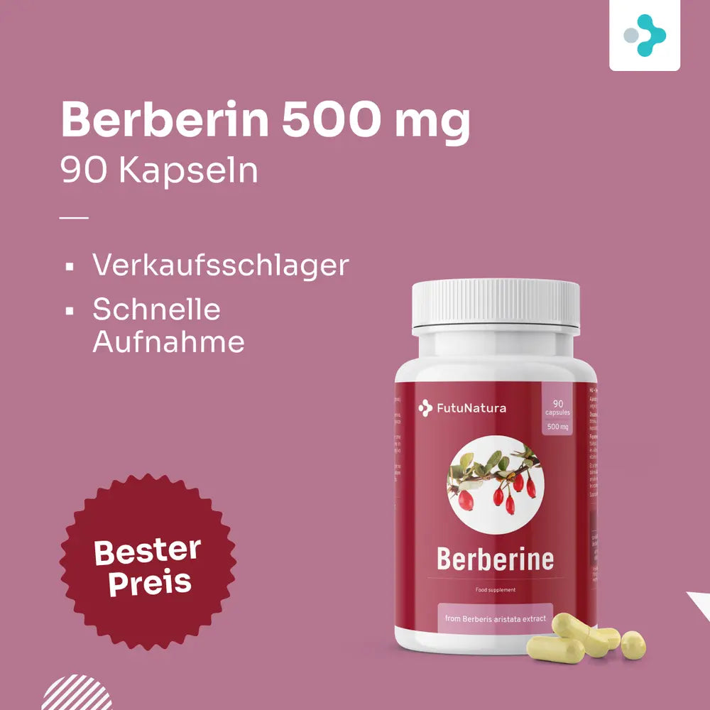 FutuNatura Berberin 500 mg für Blutzuckerkontrolle · 90 Kapseln – Bild 3