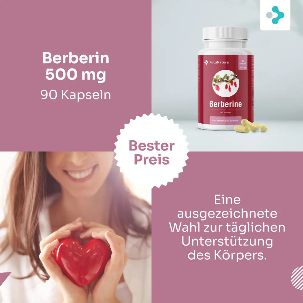 FutuNatura Berberin 500 mg für Blutzuckerkontrolle · 90 Kapseln – Bild 4