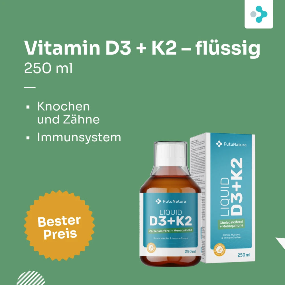 FutuNatura Vitamin D3 + K2 für gesunde Knochen und Zähne · flüssig · 250 ml – Bild 3