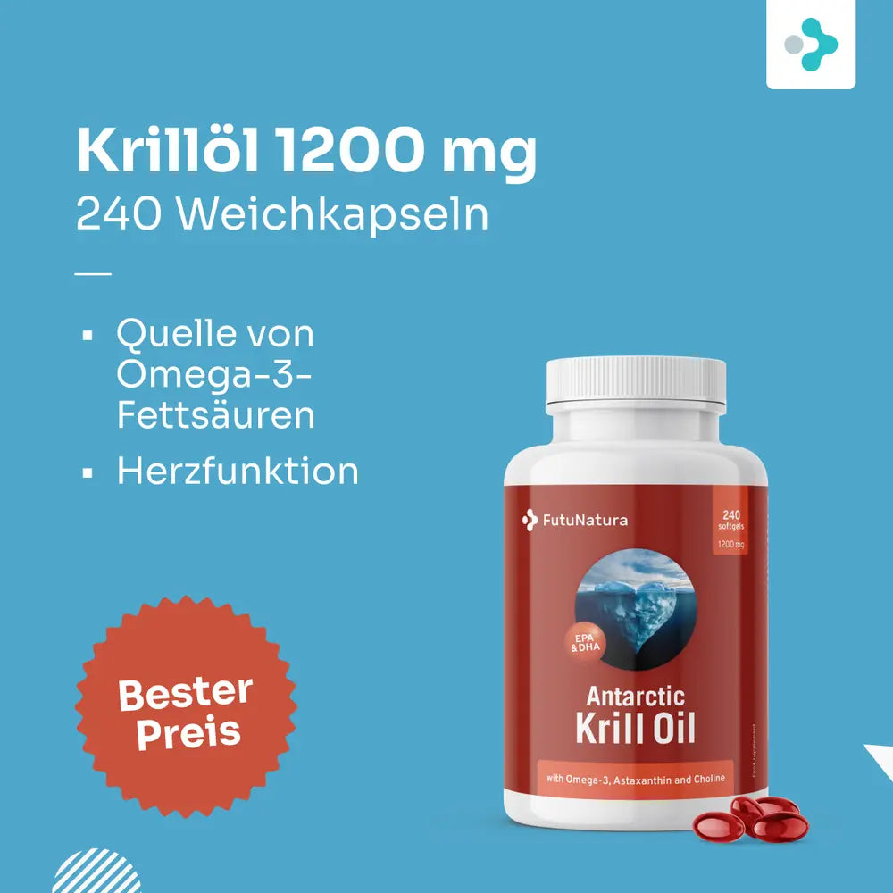 FutuNatura Omega-3 Krillöl für Herz und Leber · 90 / 240 Weichkapseln – Bild 5