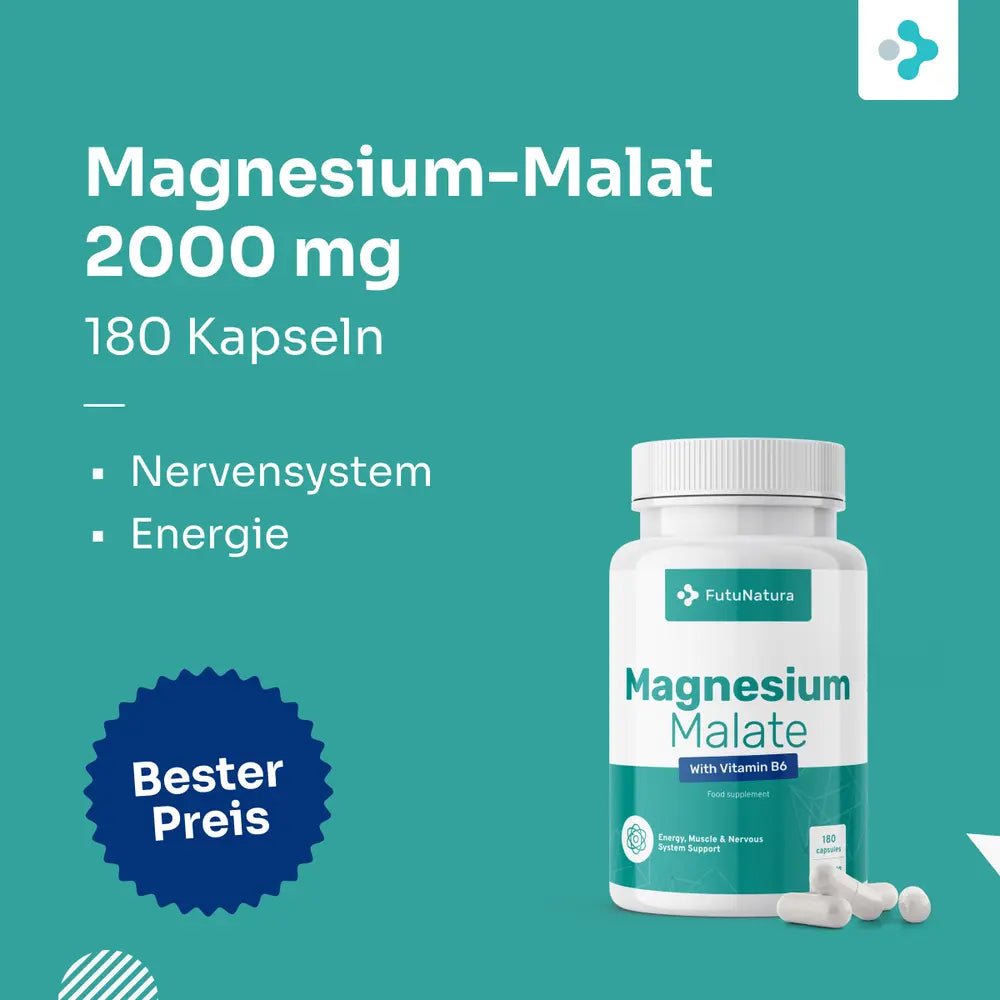 FutuNatura Magnesium-Malat 2000 mg + Vitamin B6 · 180 Kapseln – Bild 3