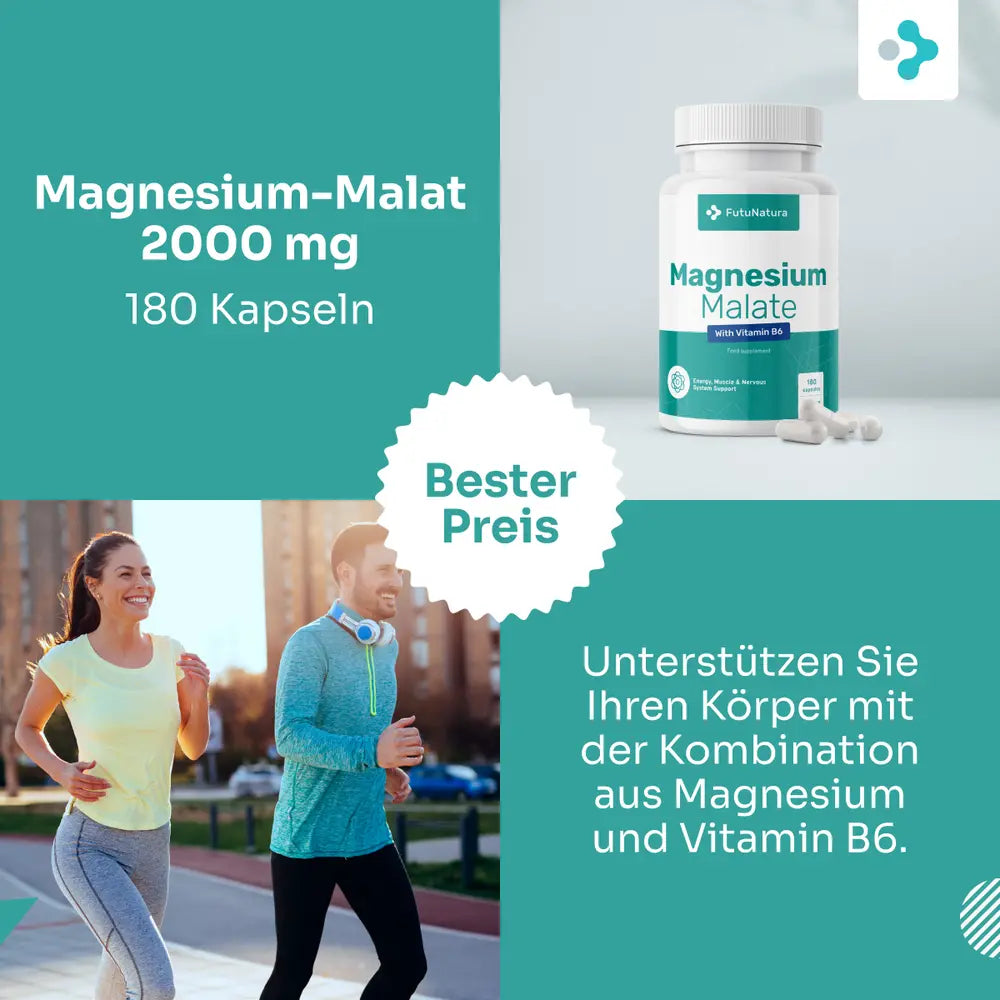 FutuNatura Magnesium-Malat 2000 mg + Vitamin B6 · 180 Kapseln – Bild 4