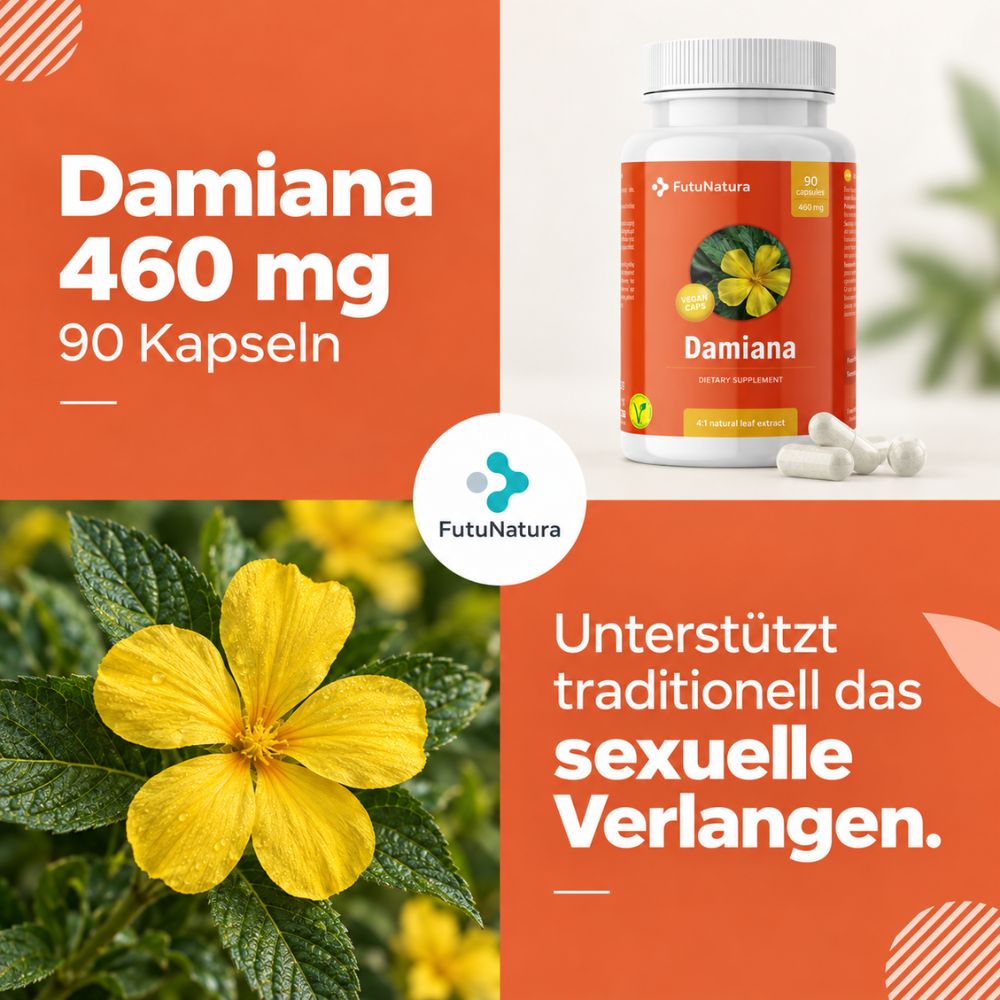 FutuNatura | Damiana 460 mg - Libido und Potenz - 90 Kapseln