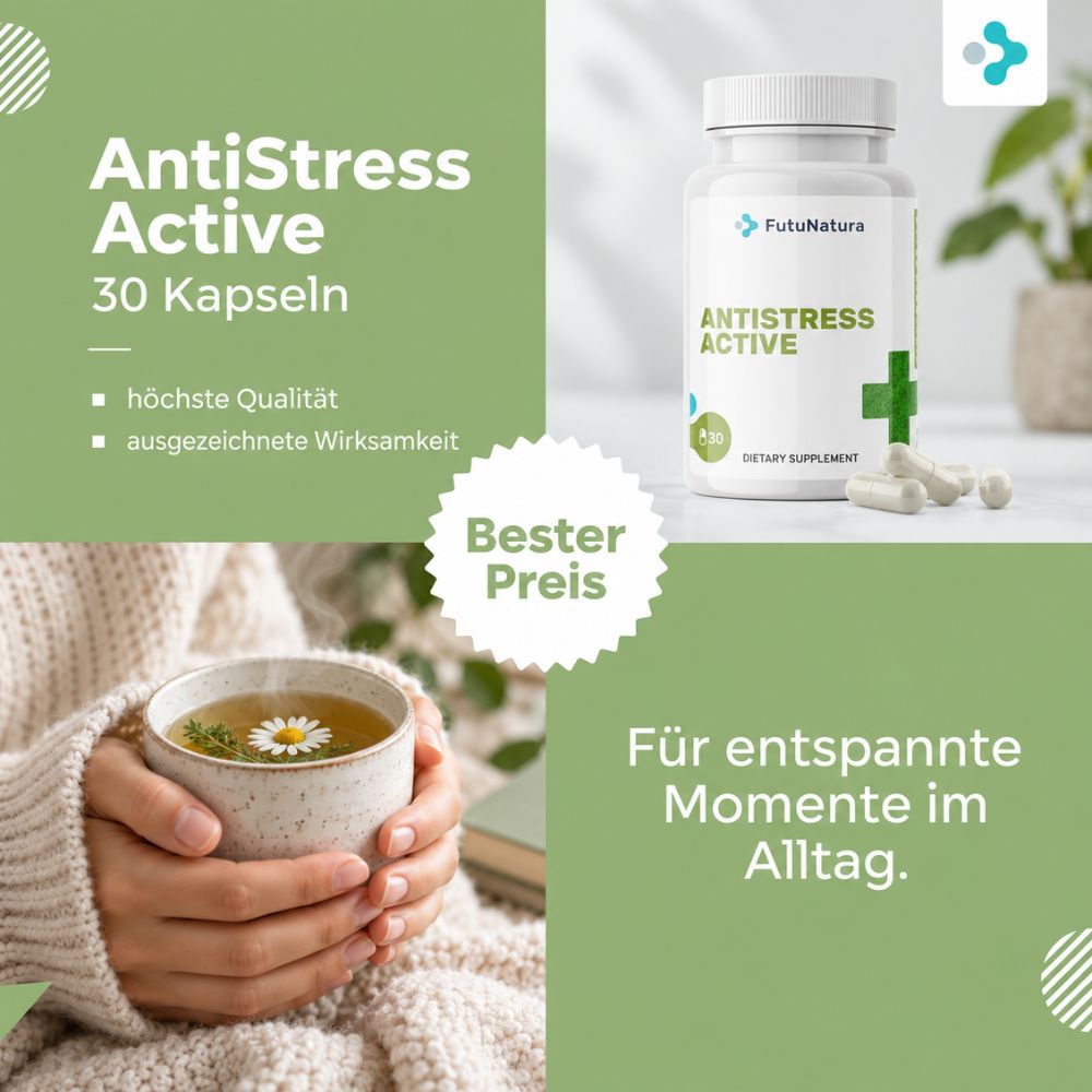 FutuNatura | AntiStress Active - Psychisches Wohlbefinden und Stress - 30 Kapseln