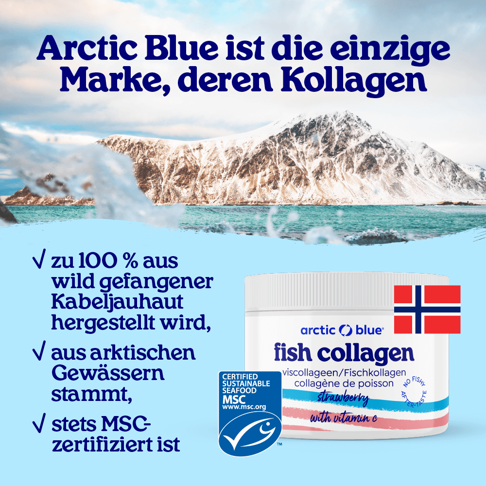 Arctic Blue Fischkollagen-Pulver Erdbeere · 150g – Bild 2