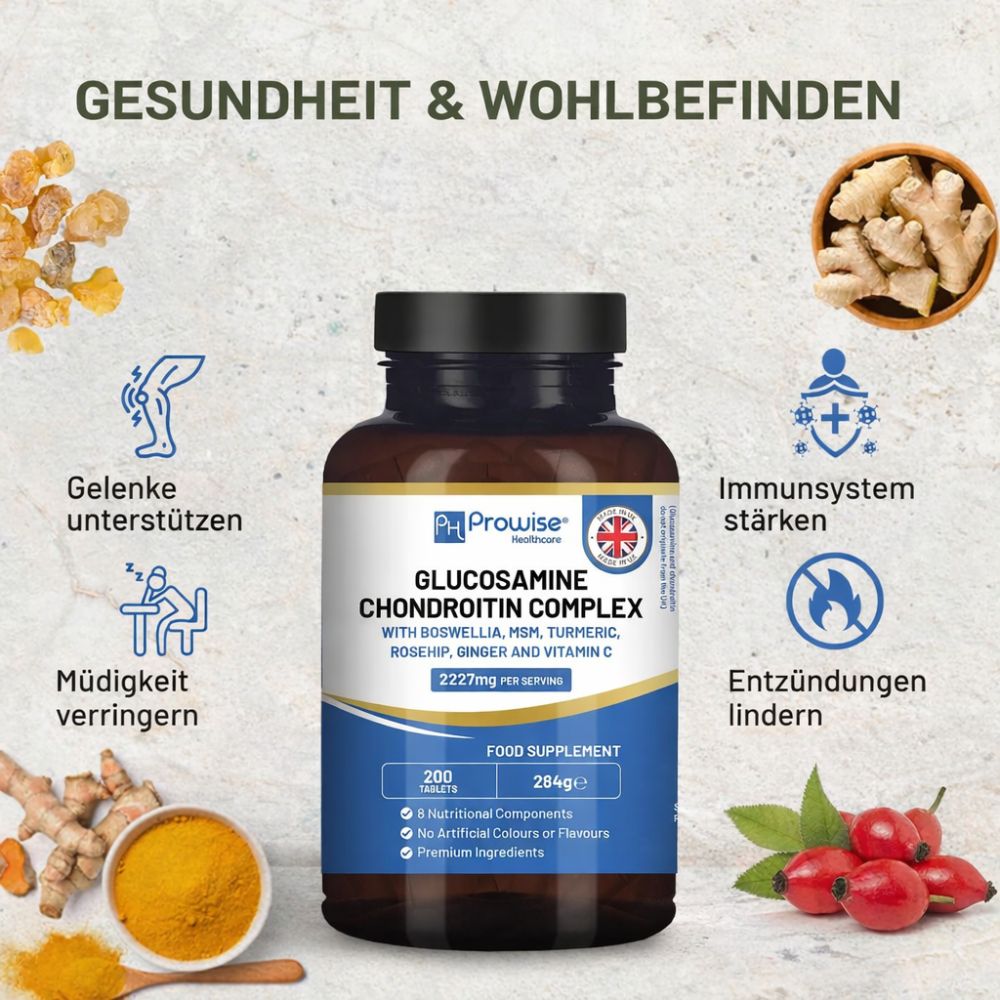 Prowise Healthcare Glucosamin- und Chondroitin-Komplex · 200 Tabletten – Bild 4