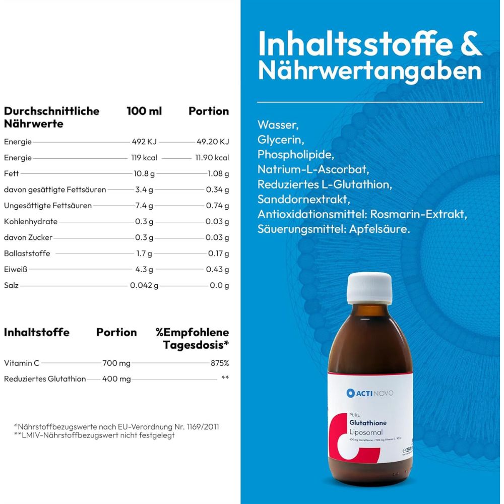 ActiNovo Glutathion Liposomal 400mg · 250ml – Bild 6