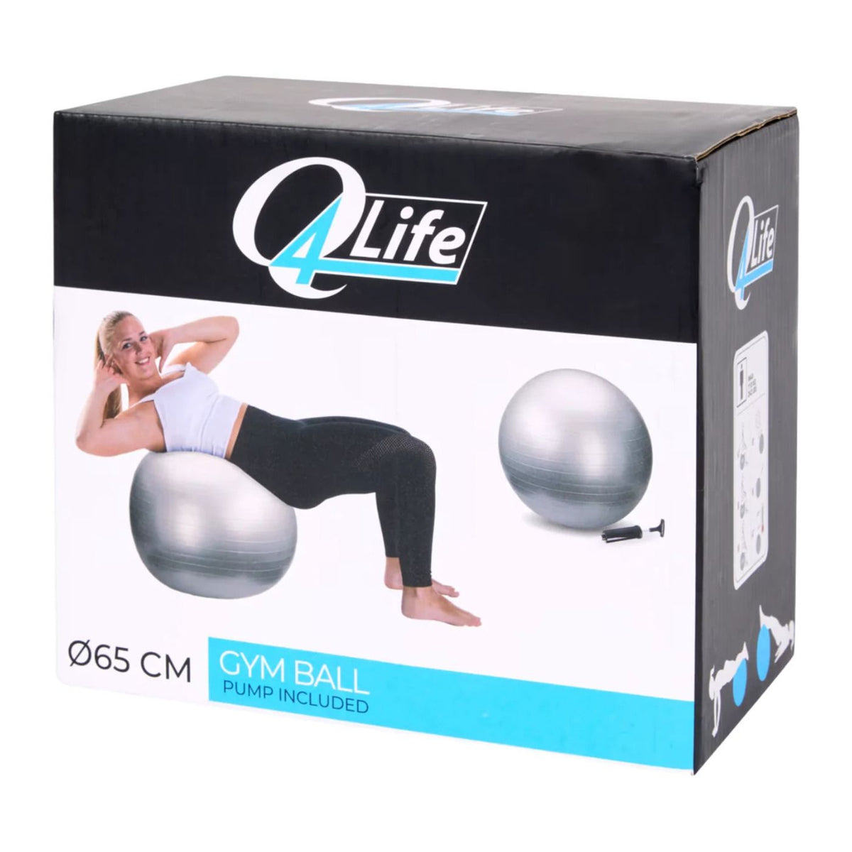 Q4Life | Gymnastikball 65 cm - Set mit Pumpe