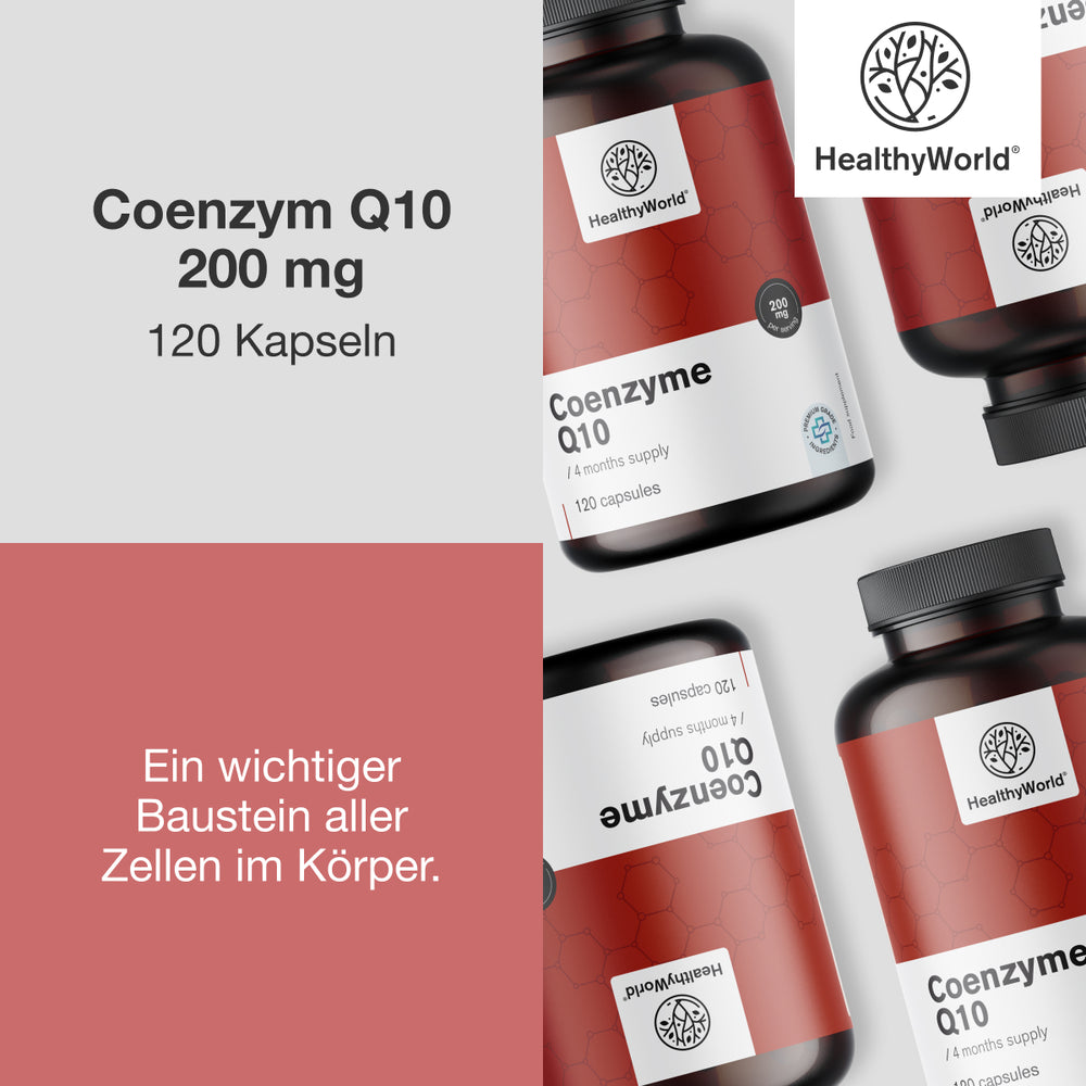 HealthyWorld Coenzym Q10 200 mg für Lungen, Leber & Herz · 120 Kapseln – Bild 3